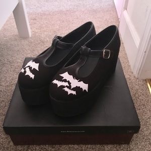 Demonia Bat Platform Mary Jane Shoes
